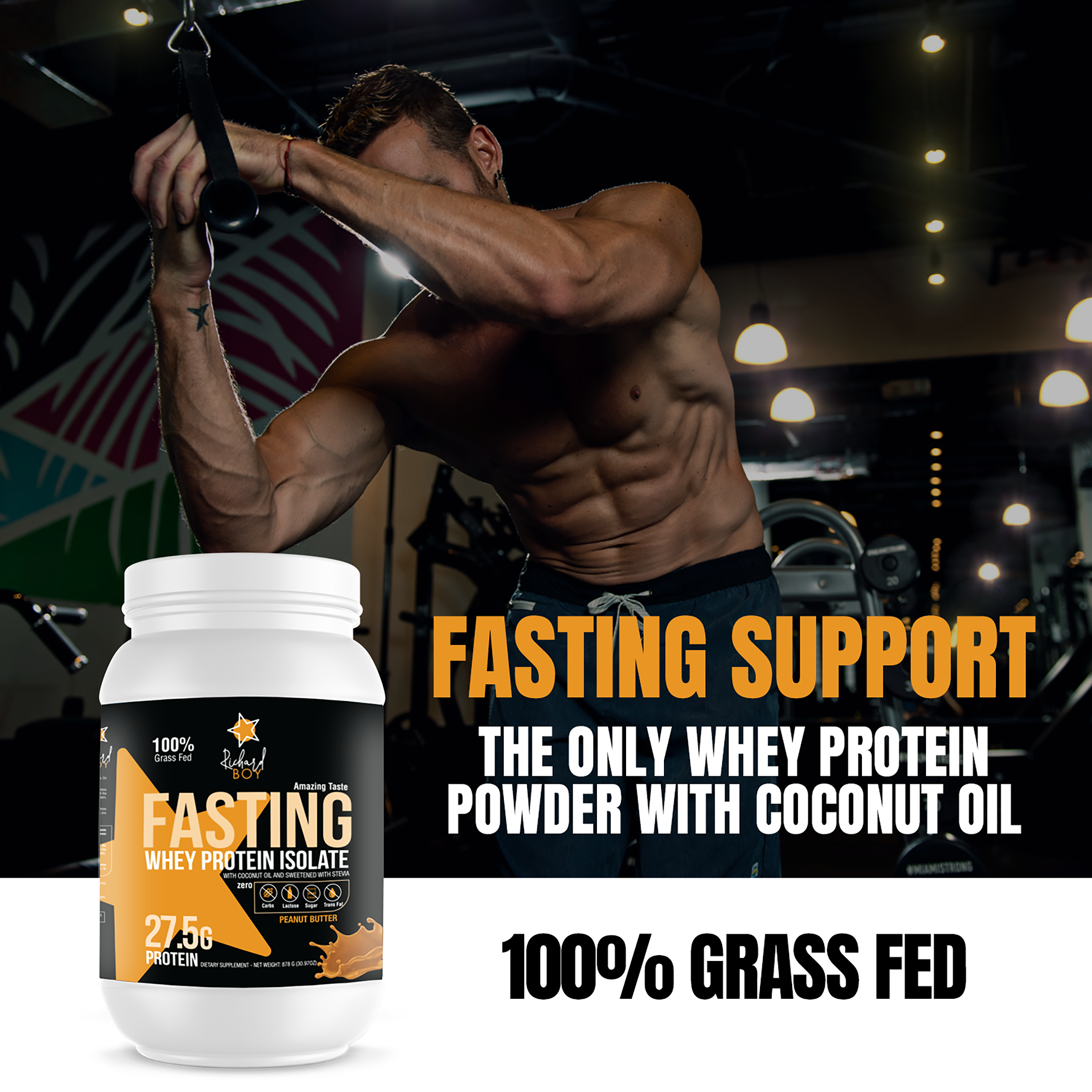 Richard Boy Fasting Whey Protein Isolate - Mantequilla de Maní- 100 % Grass Fed