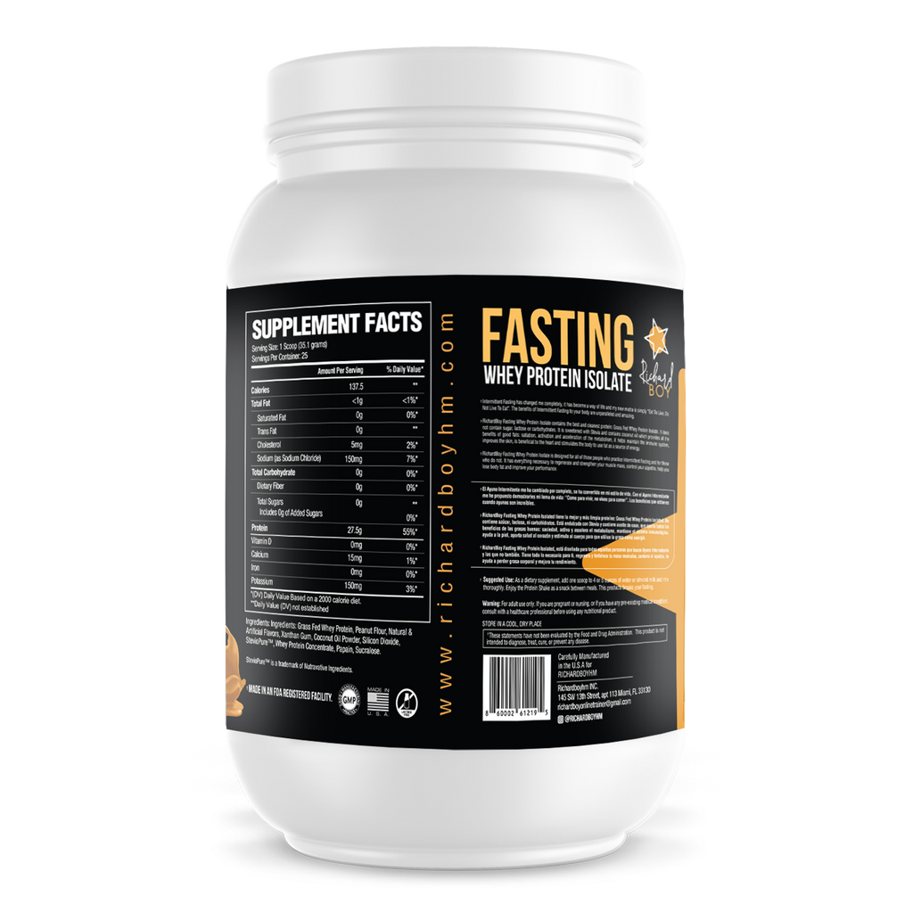 Richard Boy Fasting Whey Protein Isolate - Mantequilla de Maní- 100 % Grass Fed